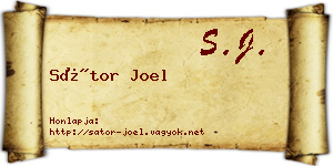 Sátor Joel névjegykártya